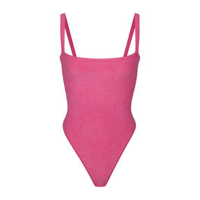 TERRY LOUNGE SEAMLESS BODYSUIT | WATERMELON