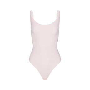 COTTON JERSEY SCOOP NECK BODYSUIT | BARELY PINK