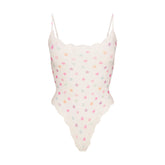 FITS EVERYBODY LACE CAMI BODYSUIT | MARBLE CANDY HEART PRINT