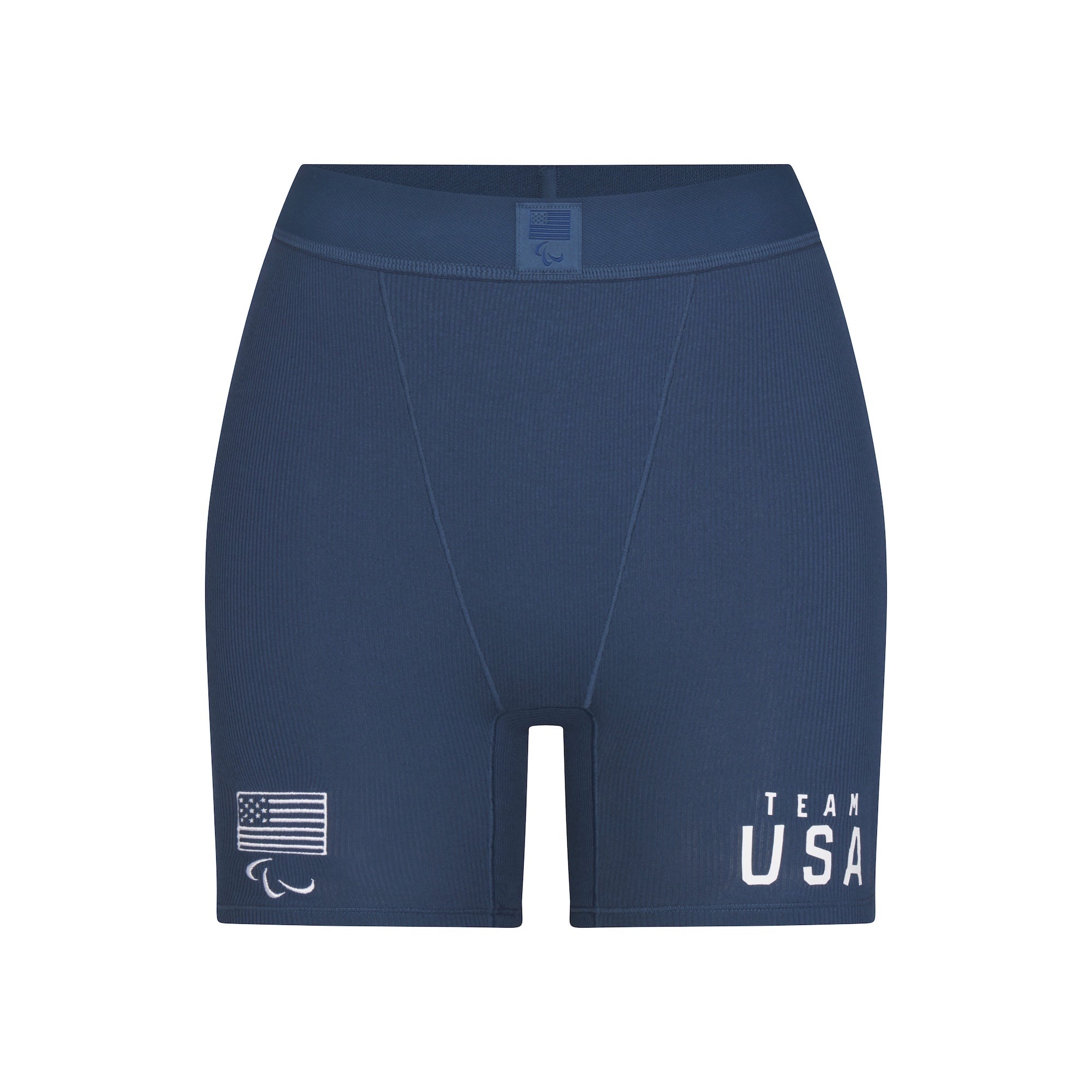 SKIMS FOR TEAM USA COTTON RIB PARALYMPIC BOXER | NAVY