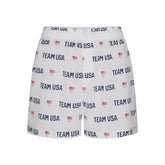 SKIMS FOR TEAM USA COTTON POPLIN SLEEP PARALYMPIC BOXER | WHITE