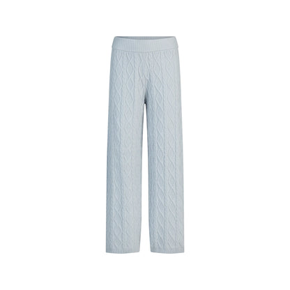 SWEATER KNITS CABLE KNIT STRAIGHT LEG PANT | ZEN BLUE