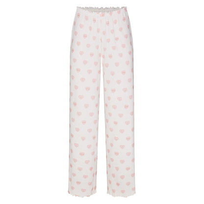 LOGO POINTELLE STRAIGHT LEG PANT | SNOW LACE HEARTS