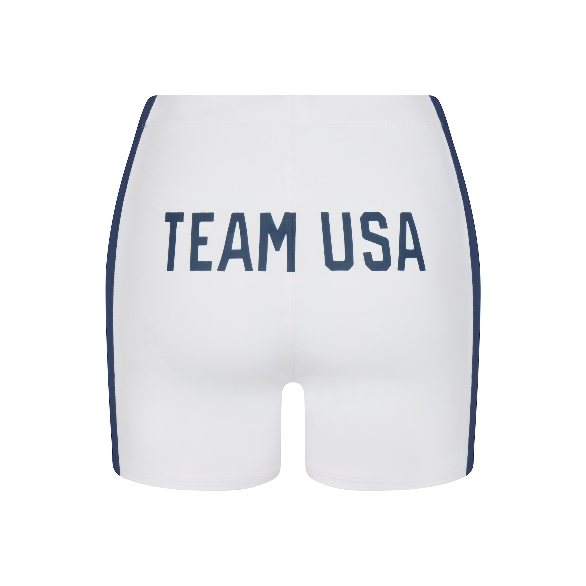 SKIMS FOR TEAM USA SIGNATURE SWIM PARALYMPIC MID WAIST SHORT | WHITE
