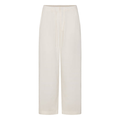 Woven Cotton Oversized Straight Leg Pant