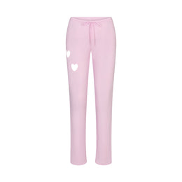 WORN IN JERSEY HEART STRAIGHT LEG PANT | BABY PINK