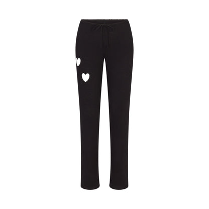 WORN IN JERSEY HEART STRAIGHT LEG PANT | WASHED ONYX