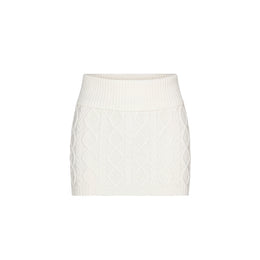 SWEATER KNITS CABLE KNIT MINI SKIRT | IVORY