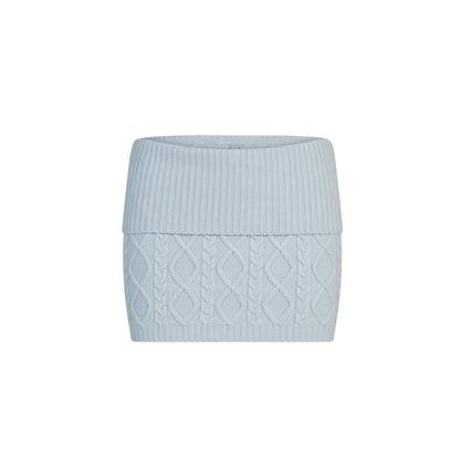 SWEATER KNITS CABLE KNIT MINI SKIRT | ZEN BLUE