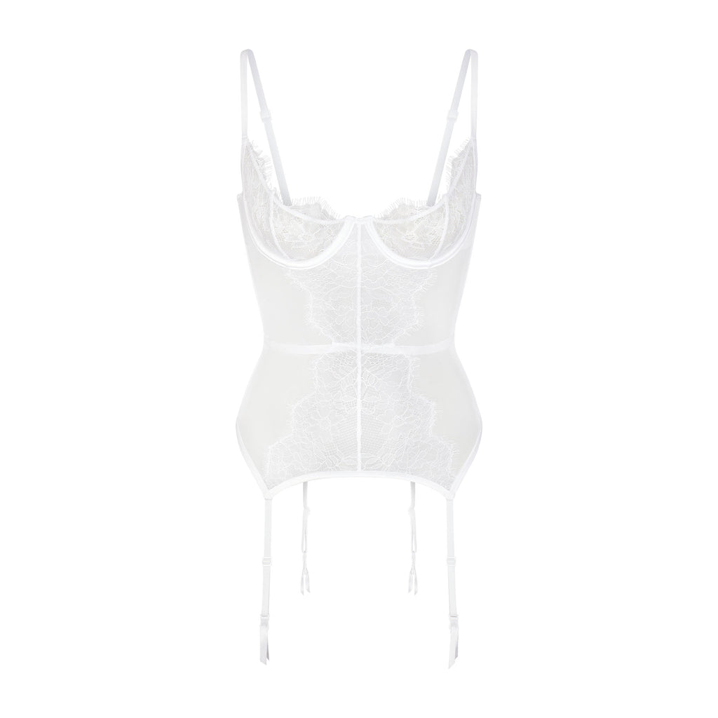 SKIMS LACE SCOOP UNLINED CORSET | SNOW
