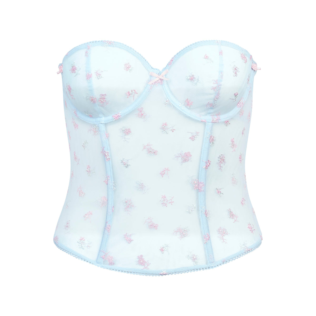 SPRING INTIMATES CORSET | POWDER BLUE MULTI TULLE