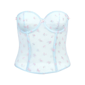 SPRING INTIMATES CORSET | POWDER BLUE MULTI TULLE