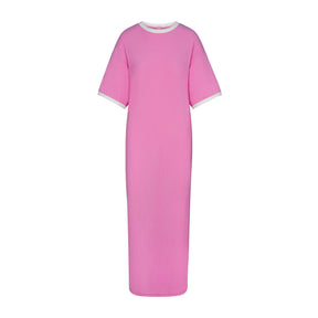SOFT LOUNGE RINGER T-SHIRT LONG DRESS | BLUSH