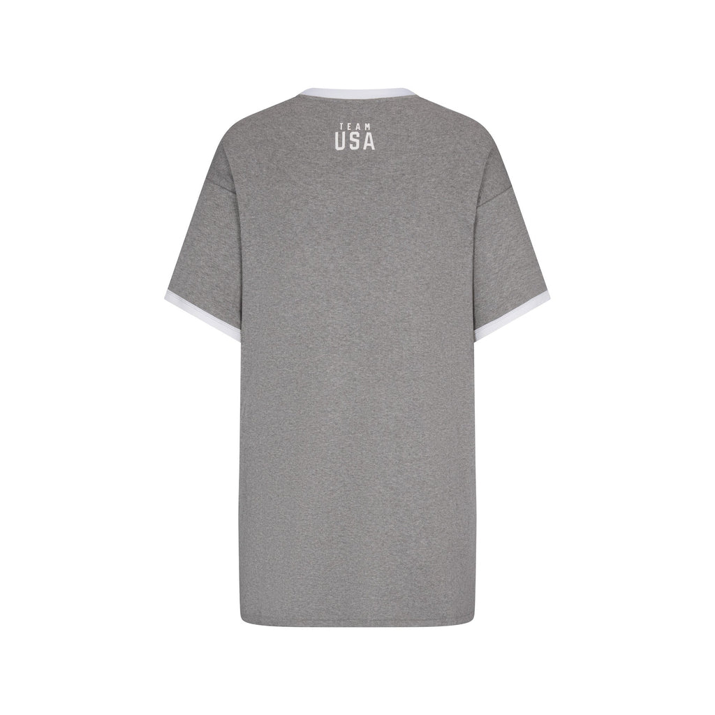 SKIMS FOR TEAM USA COTTON RIB PARALYMPIC T-SHIRT MINI DRESS | HEATHER GREY