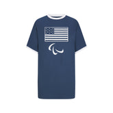 SKIMS FOR TEAM USA COTTON RIB PARALYMPIC T-SHIRT MINI DRESS | NAVY