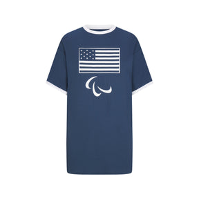 SKIMS FOR TEAM USA COTTON RIB PARALYMPIC T-SHIRT MINI DRESS | NAVY