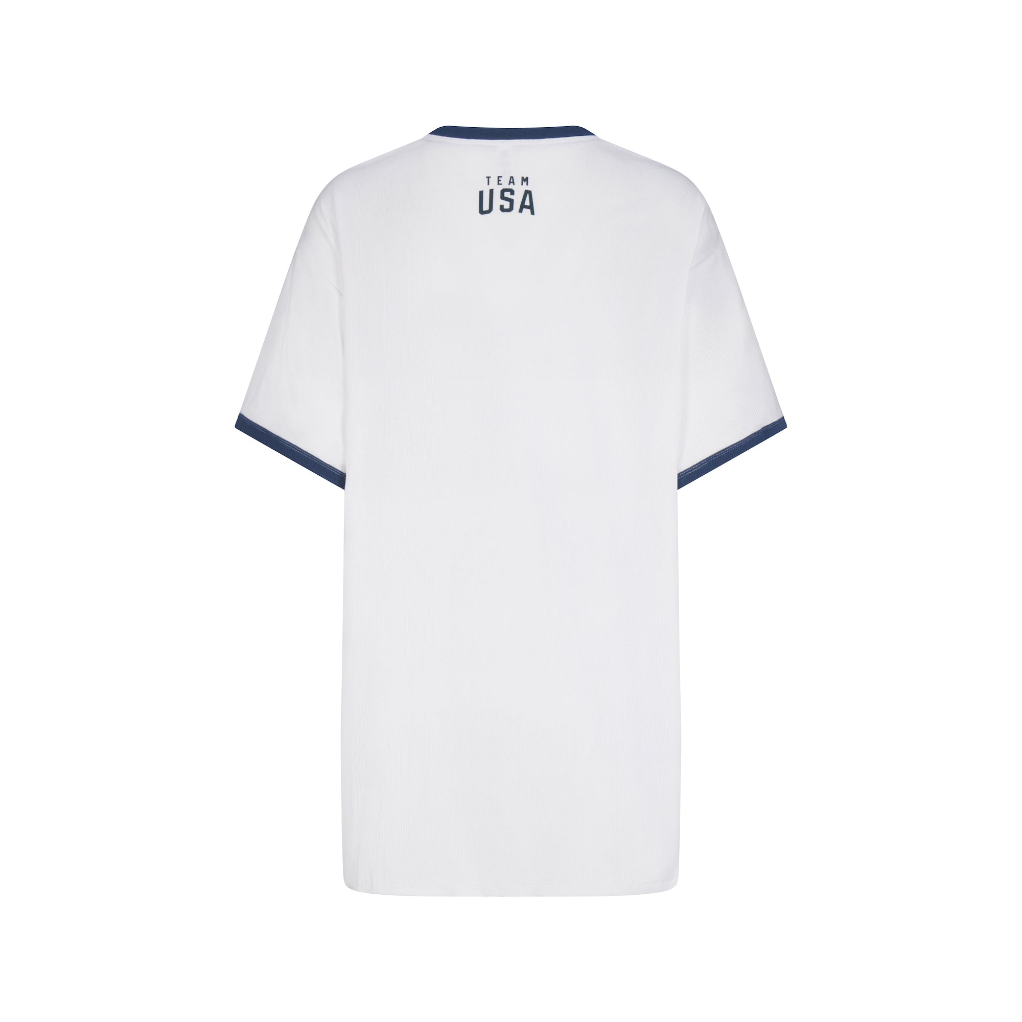 SKIMS FOR TEAM USA COTTON RIB PARALYMPIC T-SHIRT MINI DRESS | WHITE