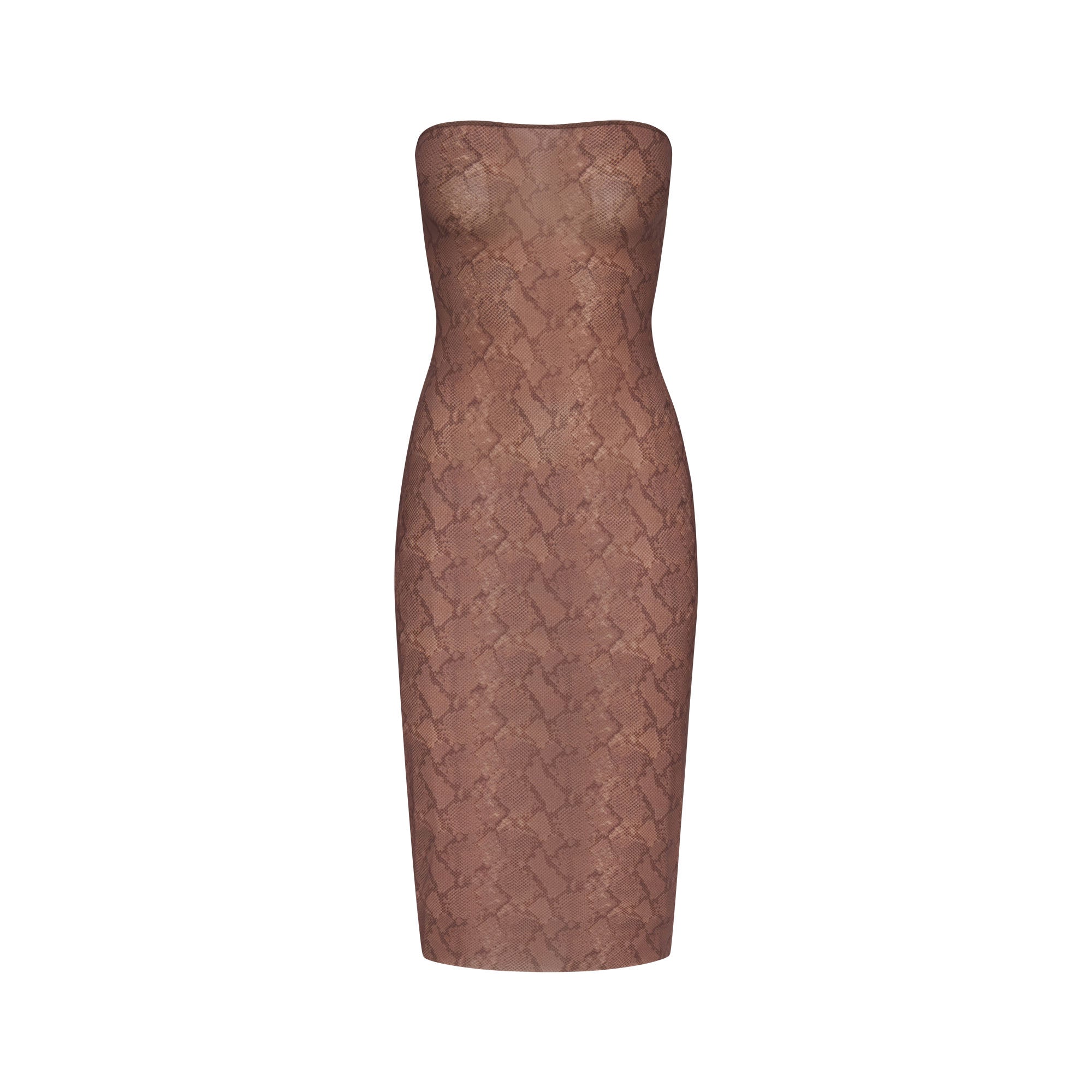 MILKY SHEER MIDI TUBE DRESS | JASPER SNAKE PRINT
