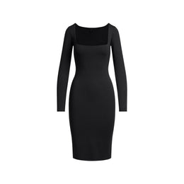 Smooth Layers Square Neck Midi Dress