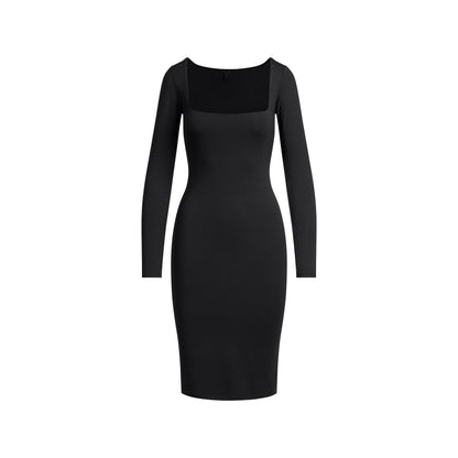 Smooth Layers Square Neck Midi Dress