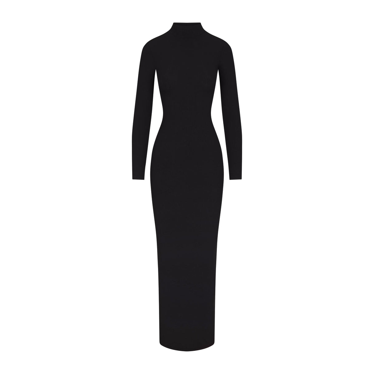 SOFT LOUNGE TURTLENECK LONG DRESS | ONYX