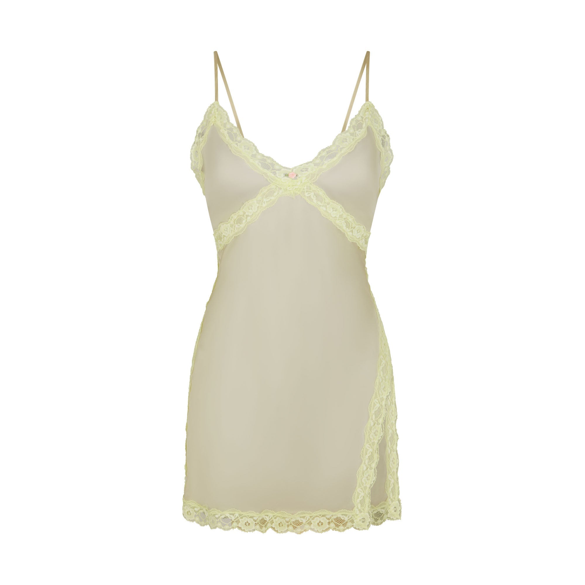 SKIMS ROMANCE LACE SLIP DRESS | SAGE