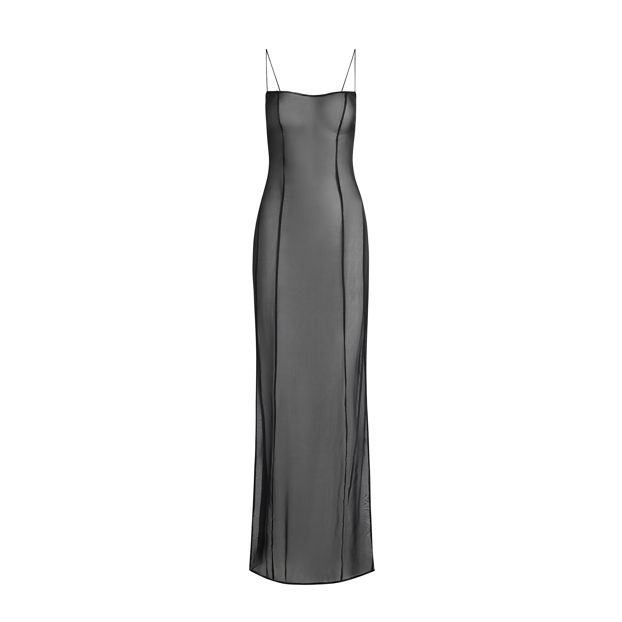 SKIMS ROMANCE LONG SLIP DRESS | ONYX