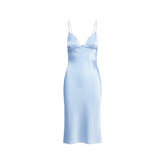 SILK MIDI DRESS | GLACIER
