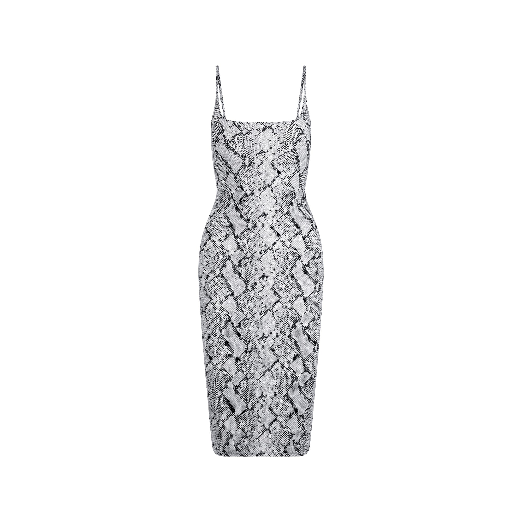CLING MATTE MIDI DRESS | CHROME SNAKESKIN PRINT
