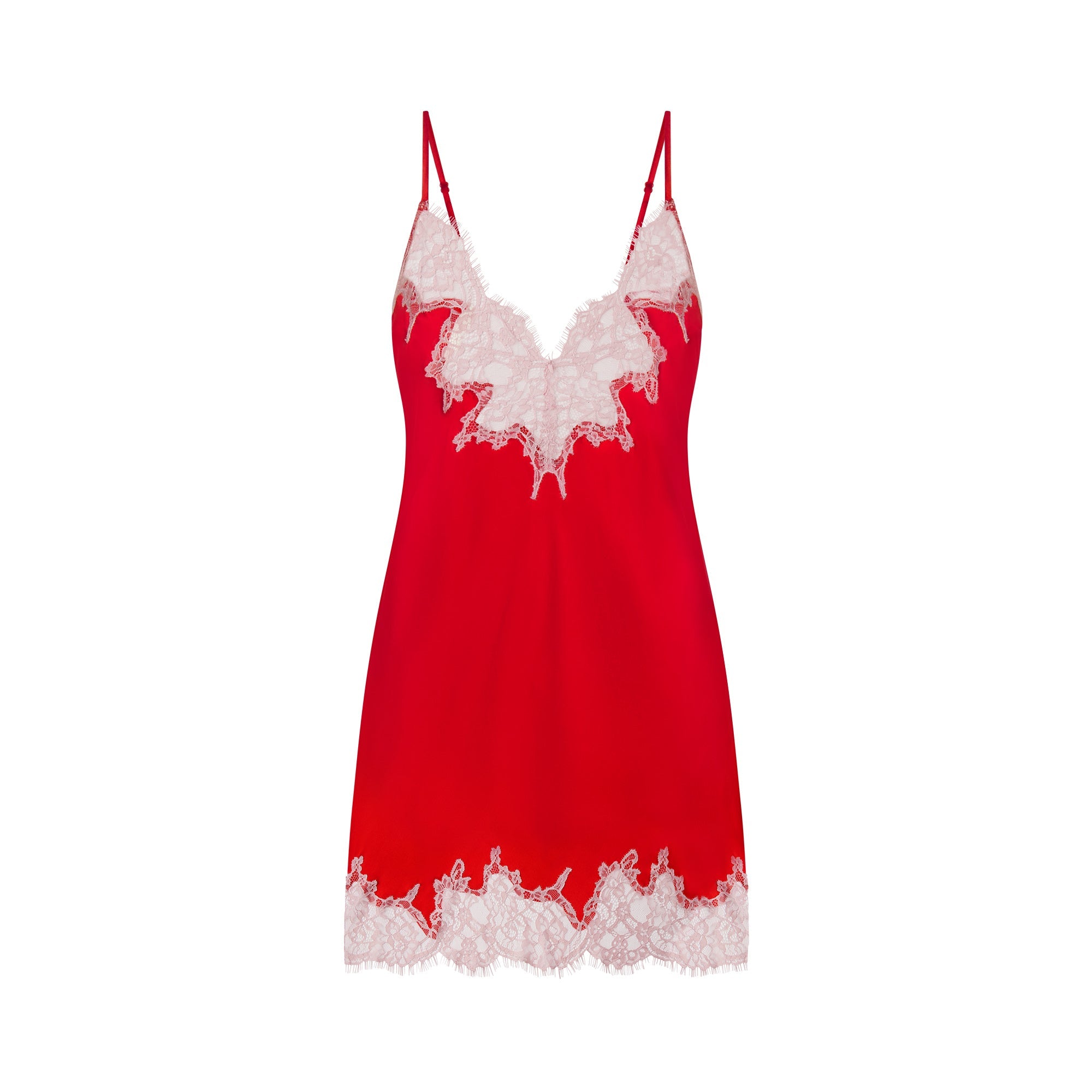 Silk Lace Mini Slip Dress