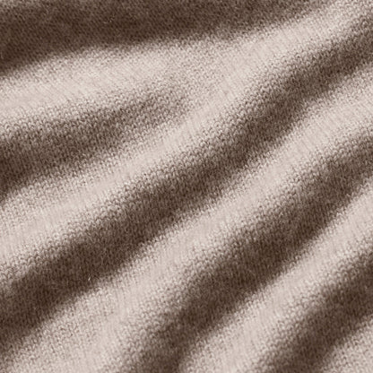 WOOL CASHMERE ZIP UP MOCK NECK SWEATER | LINEN
