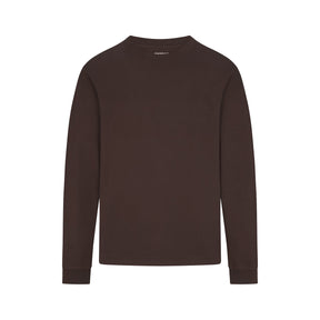 HEAVYWEIGHT COTTON MENS RELAXED LONG SLEEVE T-SHIRT | ESPRESSO