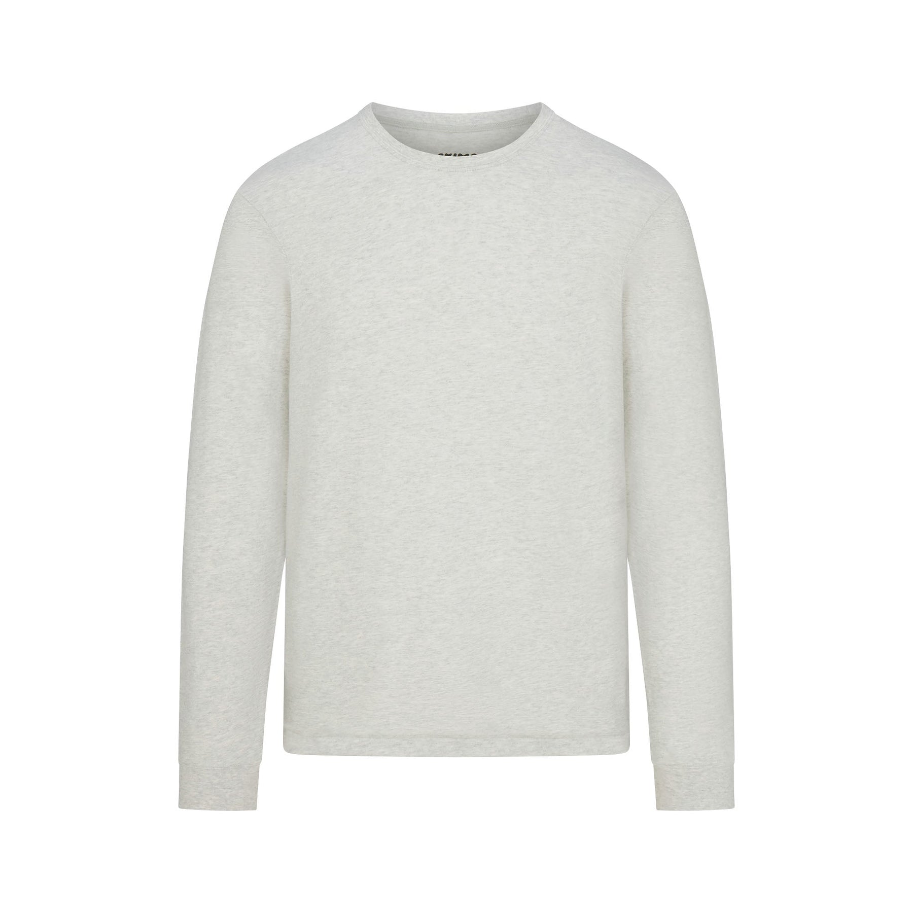 SKIMS COTTON MENS CLASSIC LONG SLEEVE T-SHIRT | LIGHT HEATHER GREY