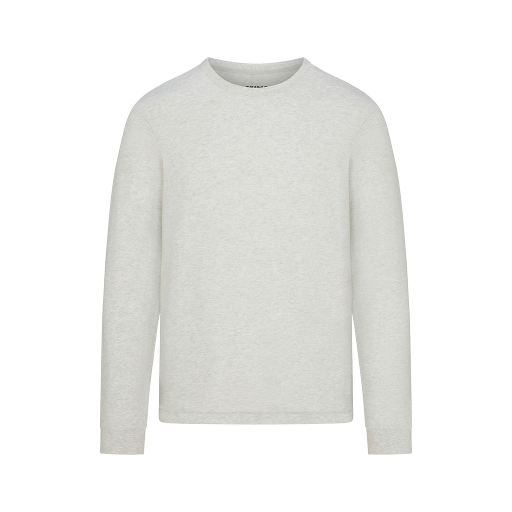 SKIMS COTTON MENS CLASSIC LONG SLEEVE T-SHIRT | LIGHT HEATHER GREY