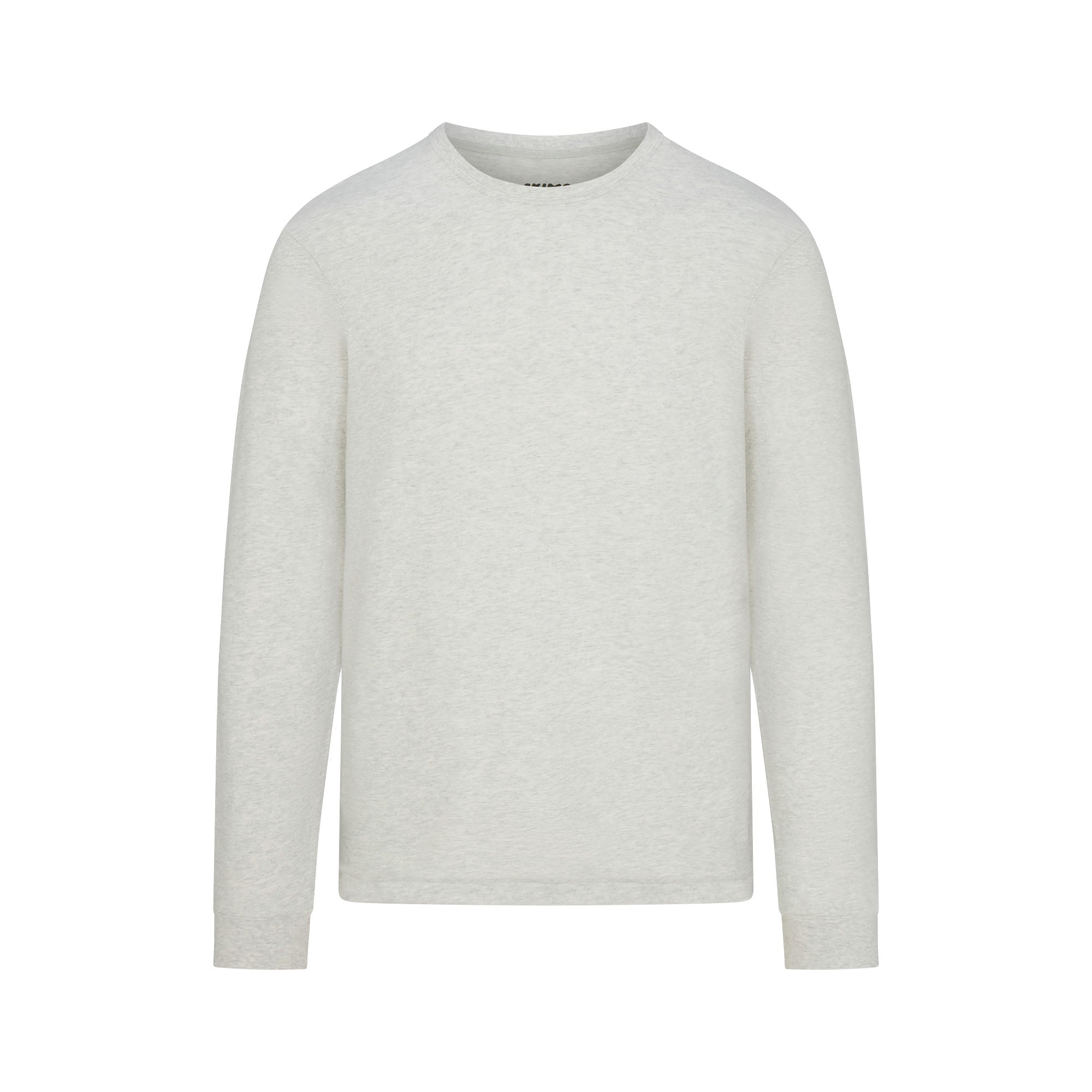 SKIMS COTTON MENS CLASSIC LONG SLEEVE T-SHIRT | LIGHT HEATHER GREY