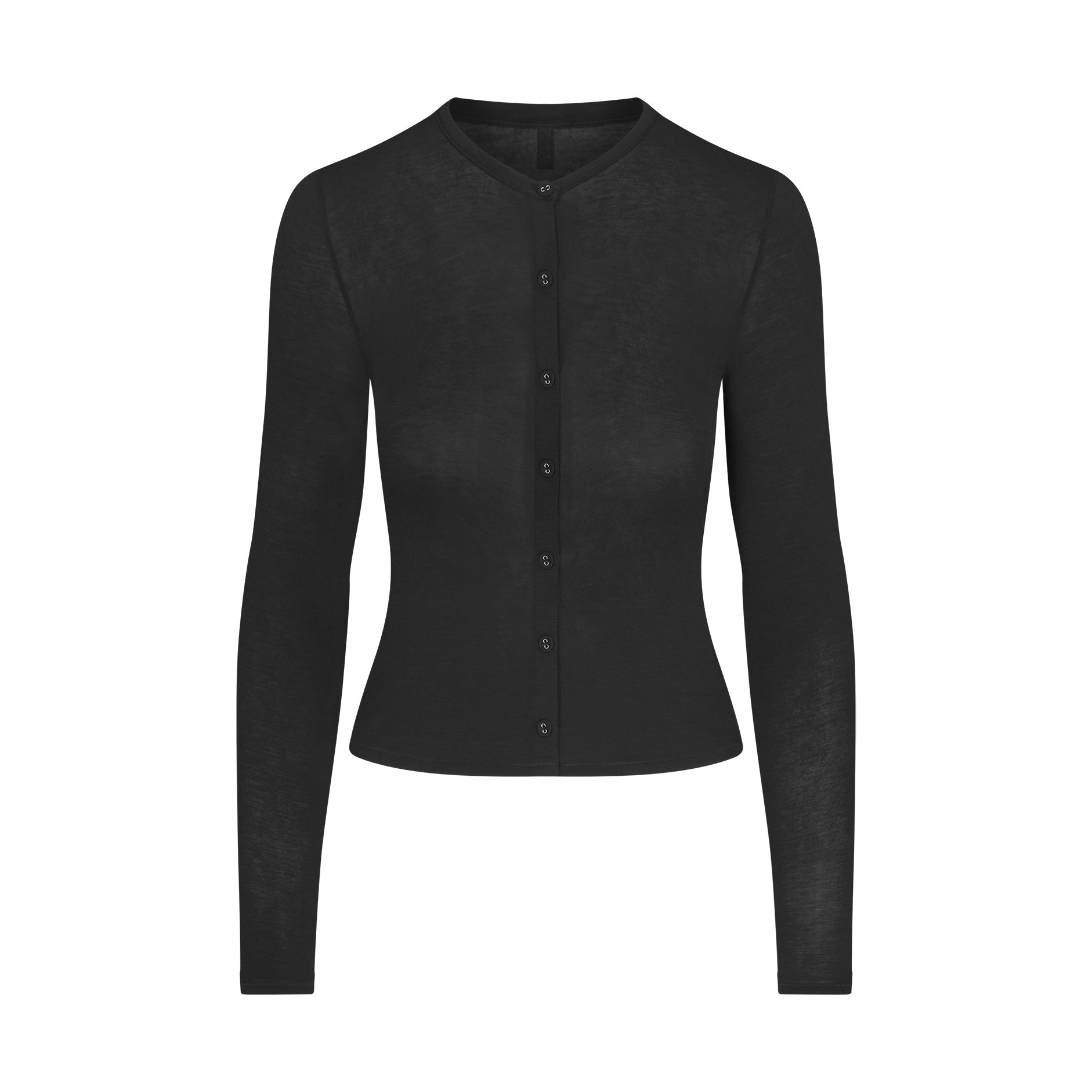 Sheer Modal Cardigan with Covered Buttons