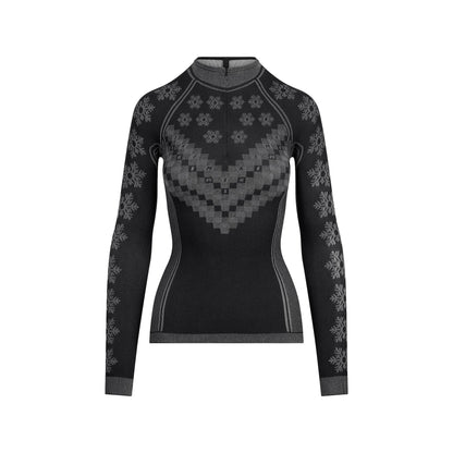 SKIMS FIRST LAYERS HALF ZIP LONG SLEEVE | OBSIDIAN WINTER FAIR ISLE