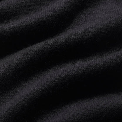 WOOL CASHMERE ZIP UP MOCK NECK SWEATER | ONYX