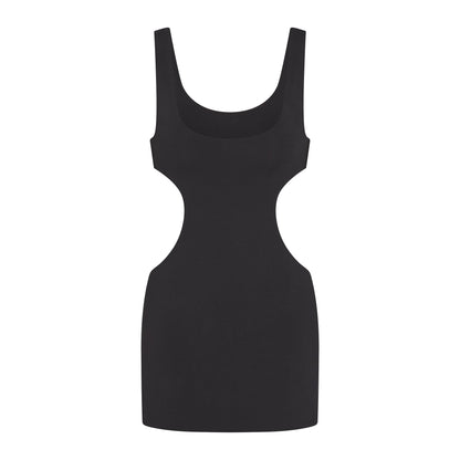 Cotton Jersey Cut Out Mini Dress