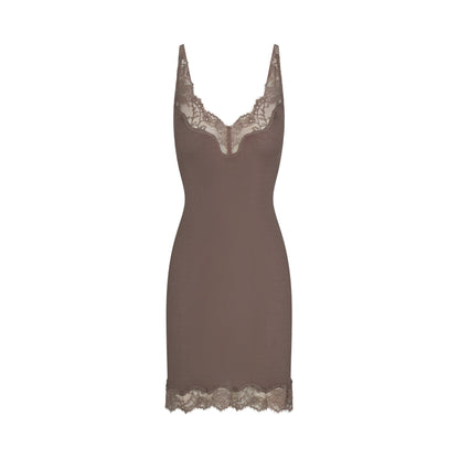 Rib Knit Lace Mini Dress