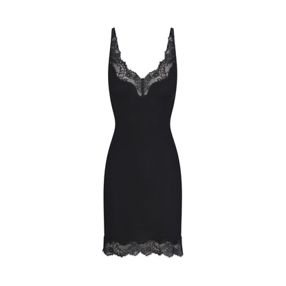 Rib Knit Lace Mini Dress
