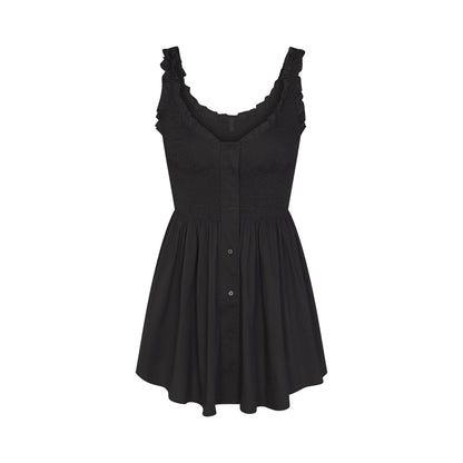 Poplin Apparel Mini Smocked Dress