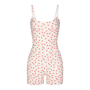 FITS EVERYBODY PICOT ONESIE | RUBY HEART PRINT