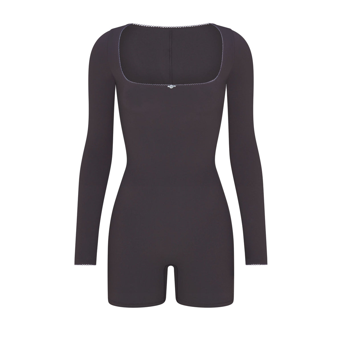 FITS EVERYBODY PICOT LONG SLEEVE ONESIE | ASH CONTRAST