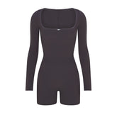 FITS EVERYBODY PICOT LONG SLEEVE ONESIE | ASH CONTRAST