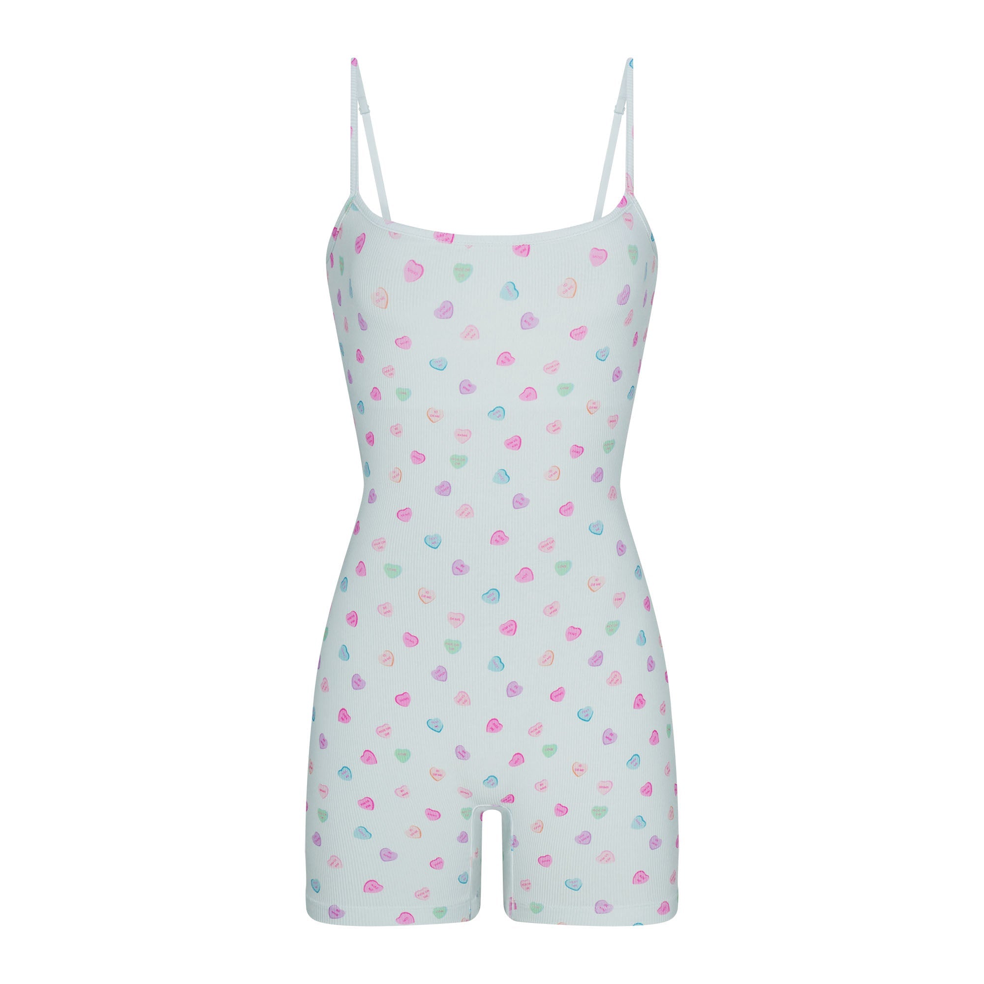 SOFT LOUNGE SCOOP ONESIE | CLOUD CANDY HEART PRINT