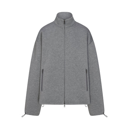 Neoprene Outerwear Oversized Mock Neck Jacket