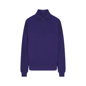 COTTON FLEECE OVERSIZED QUARTER ZIP PULLOVER | CONCORD