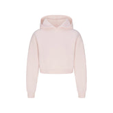 COTTON FLEECE SHRUNKEN HOODIE | BARELY PINK