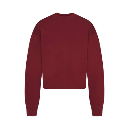 COTTON FLEECE CLASSIC CREWNECK | MERLOT